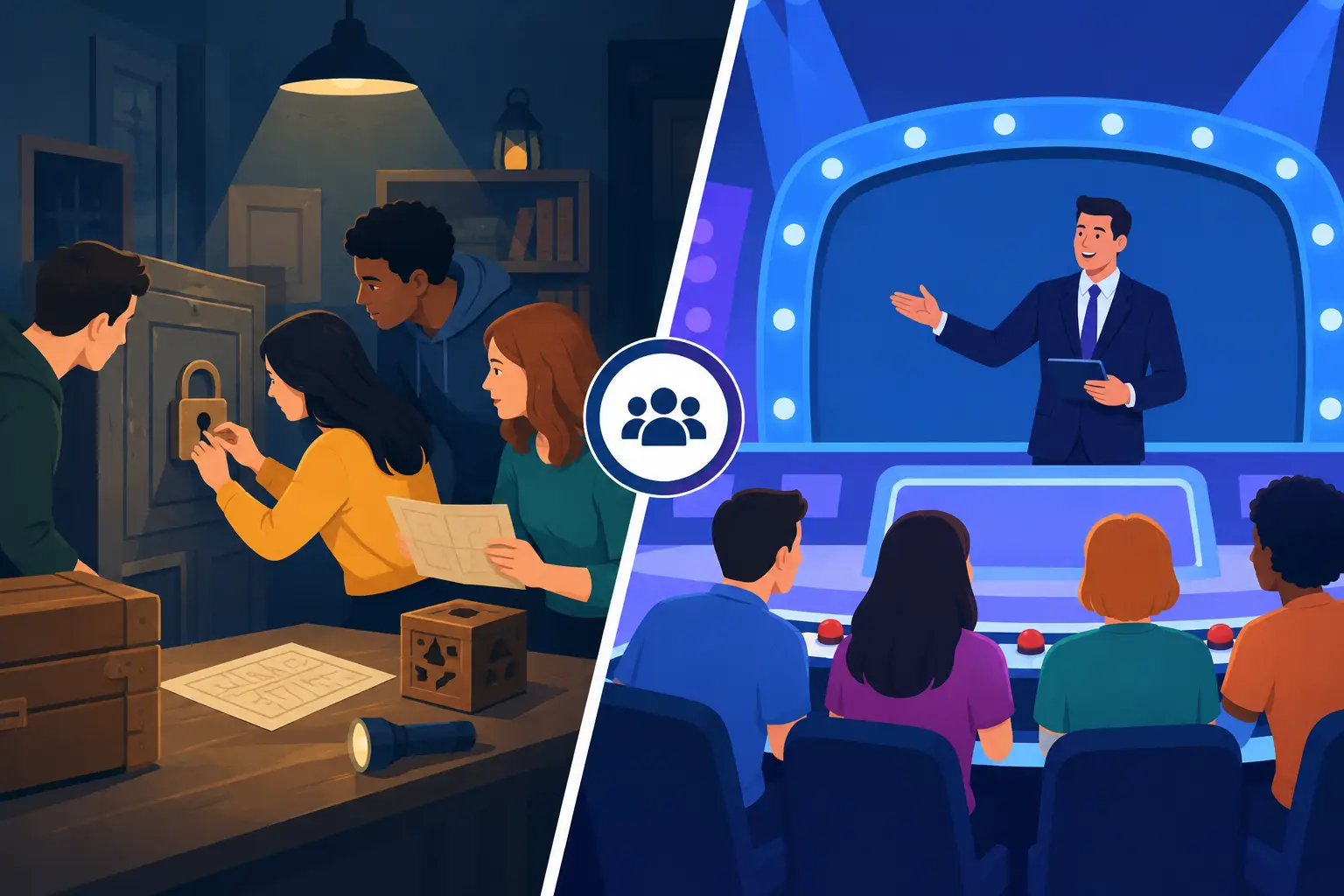 Escape Room vs Quiz Show: Which Group Game Wins?